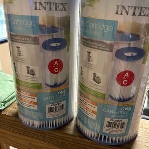 Above-ground pool filters. Brand new and still in original wrapping.